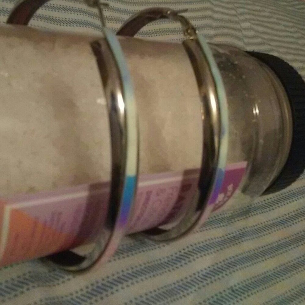 Neon colored hoop earrings